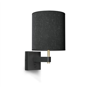 Wall lamp Dual E27 black structure/brass excl. shade