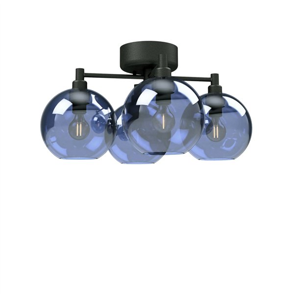 Griestu lampa Gloria Ø46 melna struktūra/zils stikls