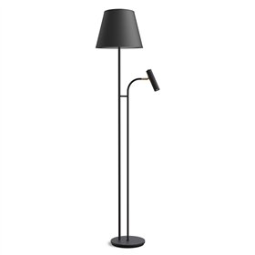 Floor lamp Slender black structure/brass excl. shade