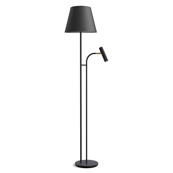 Floor lamp Slender black structure/brass excl. shade