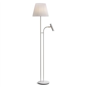 Floor lamp Slender white structure/brass excl. shade