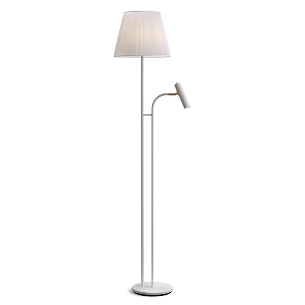 Floor lamp Slender white structure/brass excl. shade