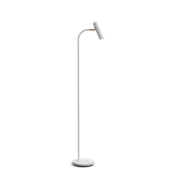 Floor lamp Slender white structure/brass