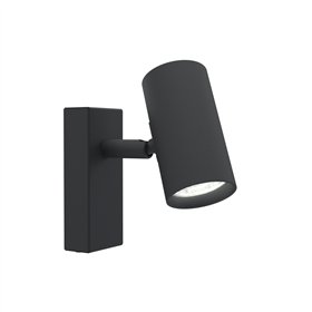 Sienas lampa Tyson melna struktūras lampa