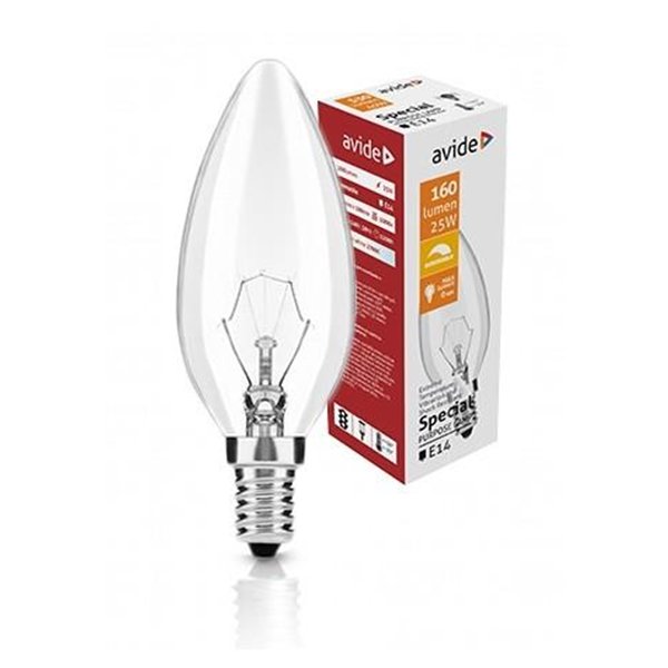 Avide Special Heat Resistant Bulb C35 25W E14 WW