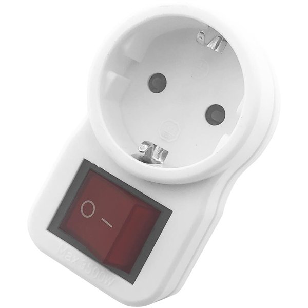 Entac Power Adapter 1 Socket (1 Earthed) with Switch