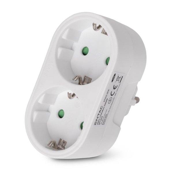 Entac Power Adapter 2 Sockets (2 Earthed)