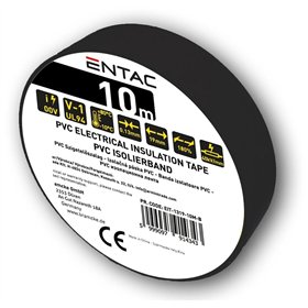 Entac Insulation Tape 0.13x19mm Black 10m