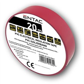 Entac Insulation Tape 0.13x19mm Red 20m