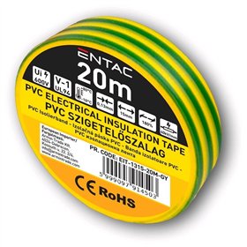 Entac Insulation Tape 0.13x15mm Green-Yellow 20m