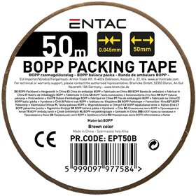 Entac Packing Tape 0.045x50mm Brown 50m