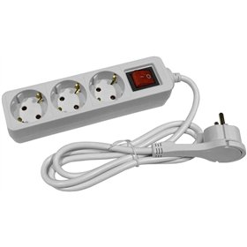 Entac Socket Extension Cord S1 3 Sockets With Switch 1.5m Flat head