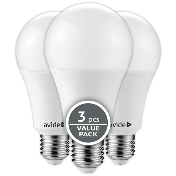 Avide Value LED Globe E27 10W WW 3000K Triple Pack