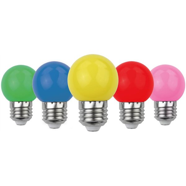 Avide Decor LED bulbs G45 1W E27 B5 (Green/Blue/Yellow/Red/Pink)
