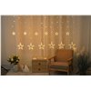 Entac Christmas Curtain Light IP44 138 LED 12pcs stars 8F + Timer 2x1m with IR Remote
