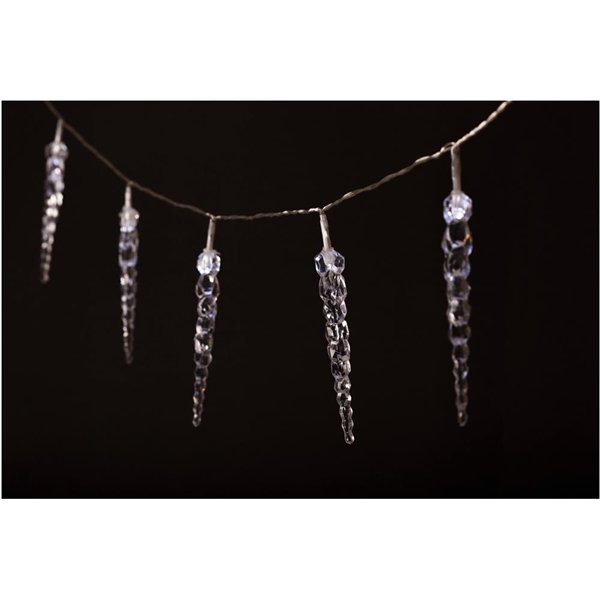 Entac Christmas IP44 20 LED Plastic 16cm Icicle Light CW 3m