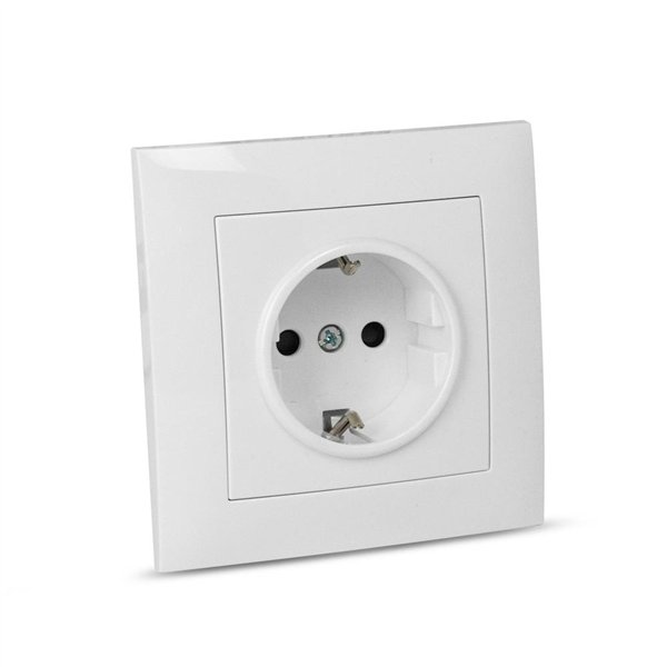 Entac Arnold Recessed wall socket earthed White