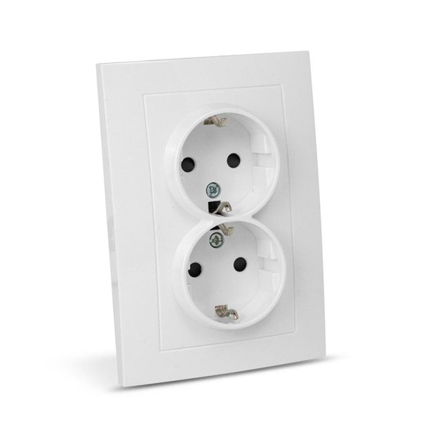 Entac Arnold Recessed wall socket 2x earthed White
