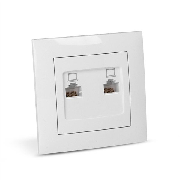 Entac Arnold Recessed wall LAN socket 2x Cat5 White