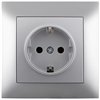 Entac Arnold Recessed wall socket earthed Silver