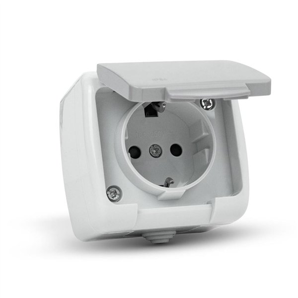 Entac Stephan surface mounted wall socket earthed IP54
