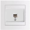 Entac Arnold Recessed wall Phone socket White