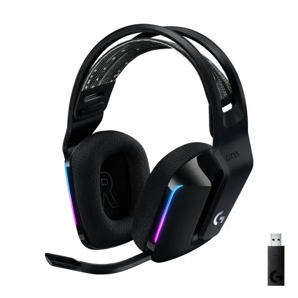 Gaming Headset with Microphone Logitech G733 Lightspeed Headset Black