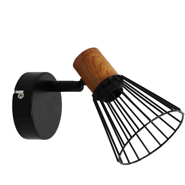 Avide Sienas Lampa Luna 1xE14 Ligzda Melna