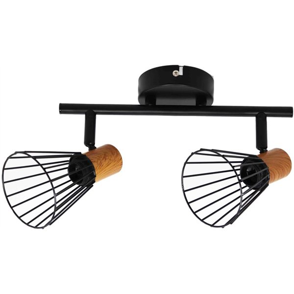 Avide Griestu Lampa Luna 2xE14 Kontaktligzdas Melna