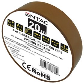 Entac Insulation Tape 0.13x19mm Brown 20m