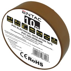 Entac Insulation Tape 0.13x19mm Brown 10m