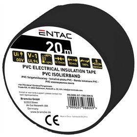 Entac Insulation Tape 0.13x50mm Black 20m