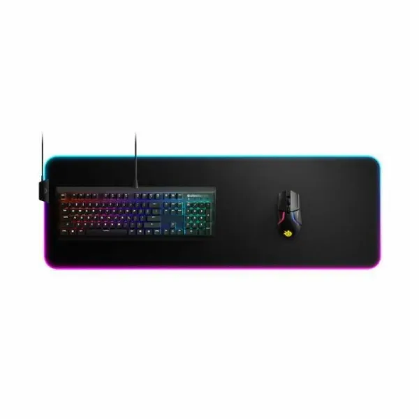 Pelės Kilimėlis SteelSeries QcK Prism Cloth XL Žaidimai Juoda 90 x 30 cm LED RGB Spalvotas