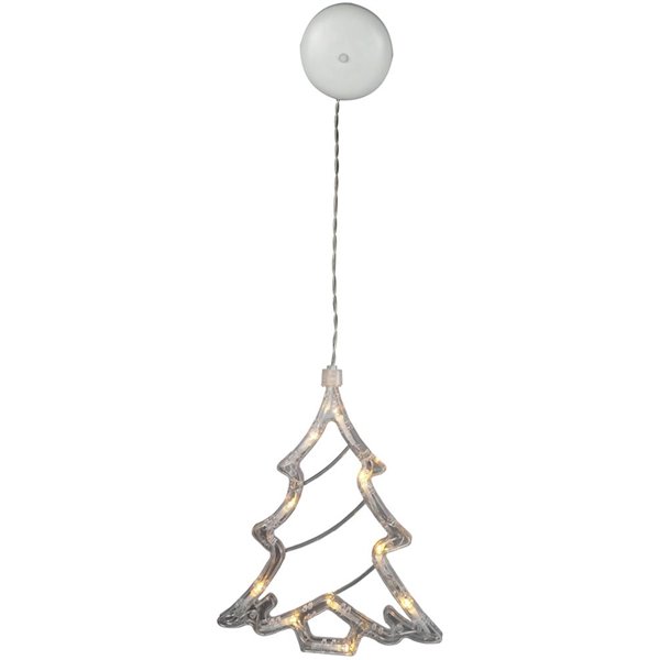 Entac Ziemassvētku loga dekorācija, Ziemassvētku eglīte, 10 LED WW, 3xAAA, bez lampām.