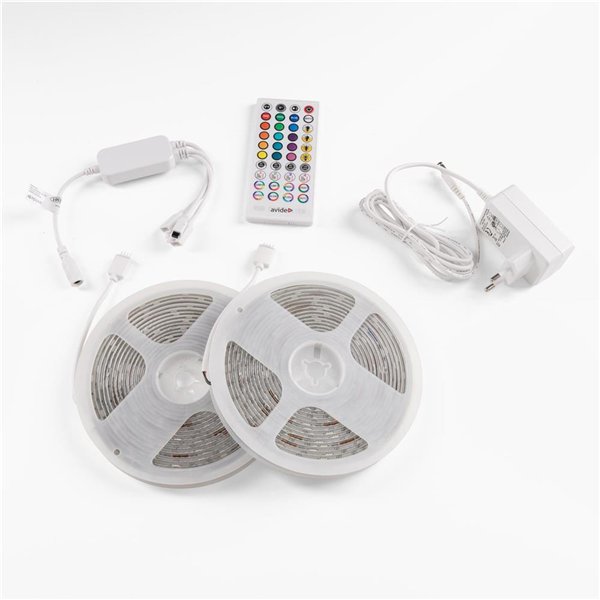 Avide LED Strip Blister 12V 22W RGB 2x5m Music control + IR remote