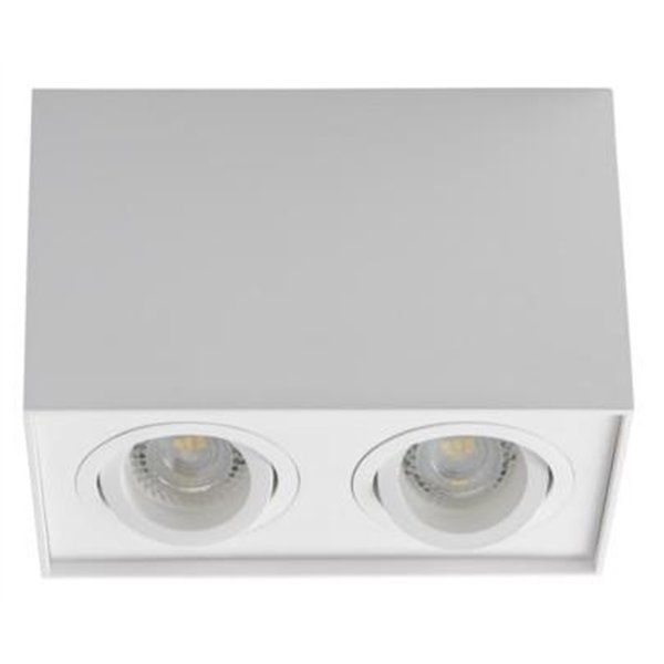 Avide GU10 Spot Light Square White Swivel Double