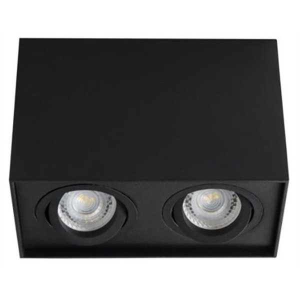 Avide GU10 Taškinis Šviestuvas Kvadratinis Juodas Pasukamas Dvigubas