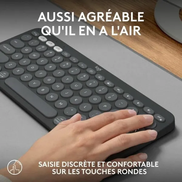 Bluetooth Tastatūra ar Planšetes Balstu Logitech K380 Francūzis Pelēks Grafīts Tumši pelēks AZERTY