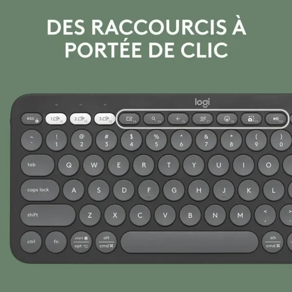 Bluetooth Tastatūra ar Planšetes Balstu Logitech K380 Francūzis Pelēks Grafīts Tumši pelēks AZERTY