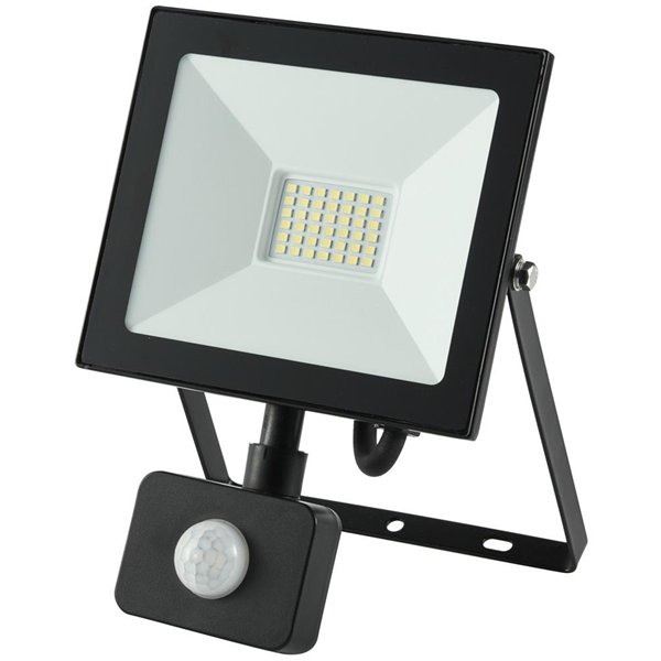 Avide Value LED Flood Light Slim SMD 30W CW 6400K PIR
