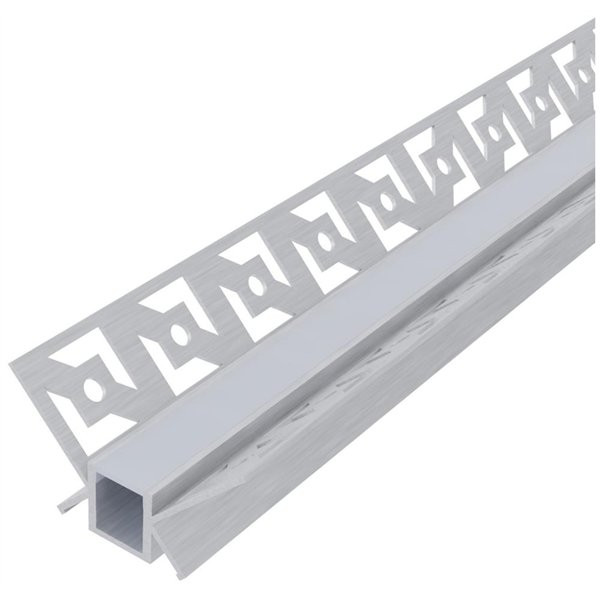 Avide Alu Profile for Plasterboard Inner Corner with Milky cover 1m