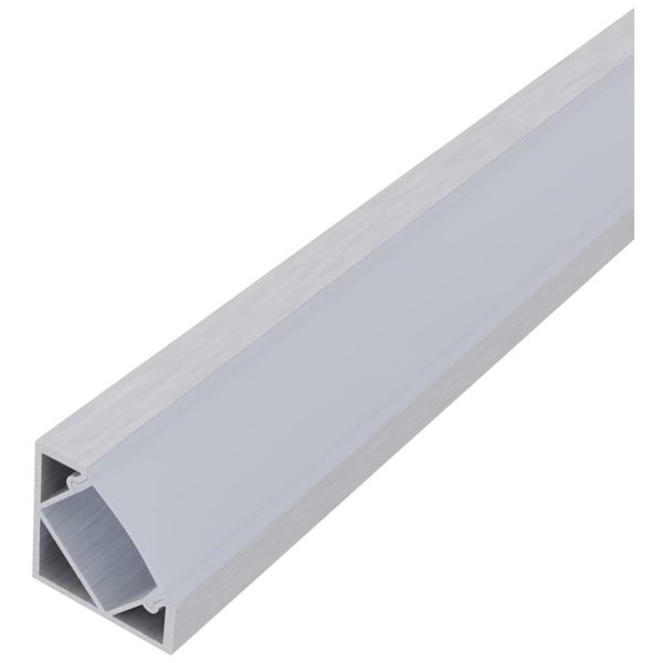 Avide Alu Profile "V" 18.1x18.1mm Corner with Milky cover 1m, "kit"