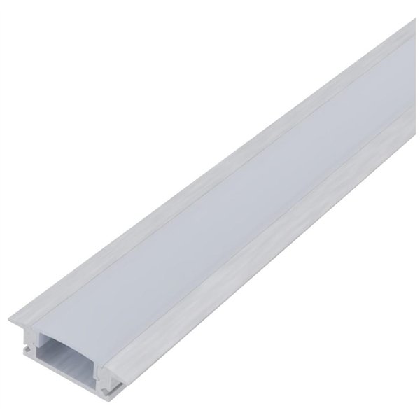 Avide Alu Profile "U" 24.7x7mm Recessed with Milky cover 1m, "kit"