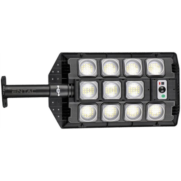 Entac LED Solar Street Lamp with Remote Controller, Motion Sensor and automated Dimming Function, 1000lm