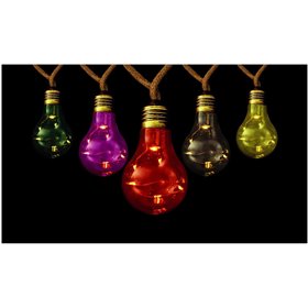 Avide Outdoor Solar String 5m, Rope Cable, 10 Multicolor Copper Wire Globes, IP44