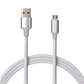 Entac USB A - Micro Charmer -kaapeli, hopea, 150 cm
