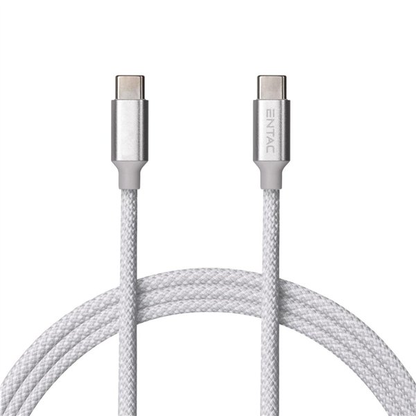 Entac USB C - C Charmer -kaapeli, hopea, 150 cm