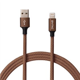 Entac USB A - Lightning Excellence -kaapeli, ruskea, 150 cm