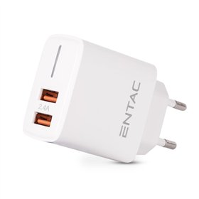 Entac Wall Charger, 2xUSB, 12W, white