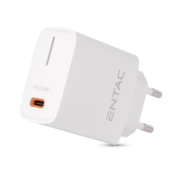 „Entac“ sieninis greitasis įkroviklis PD, USB-C, 20 W, baltas